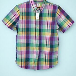 GAP Colorful Plaid Button-Up Shirt